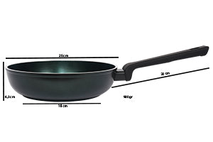 Pentole Agnelli AlBlack Elite Koekenpan 24 cm – PFAS-vrij keramisch – Scarabeo groen – Italiaanse topklasse