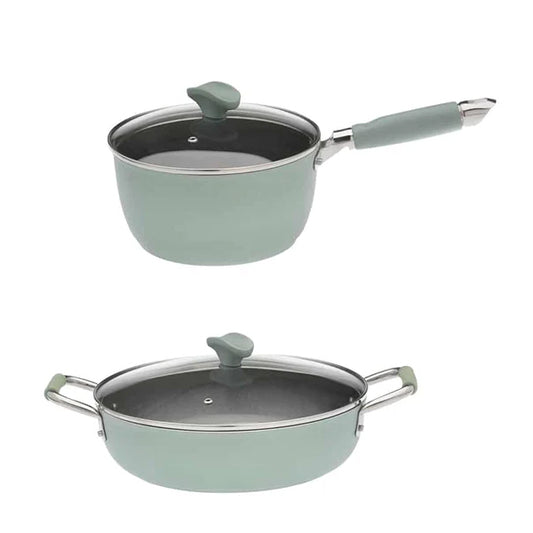 Primecook - Pannenset Lucia, steelpan van Ø 20 en hapjespan Ø 28 cm met deksels