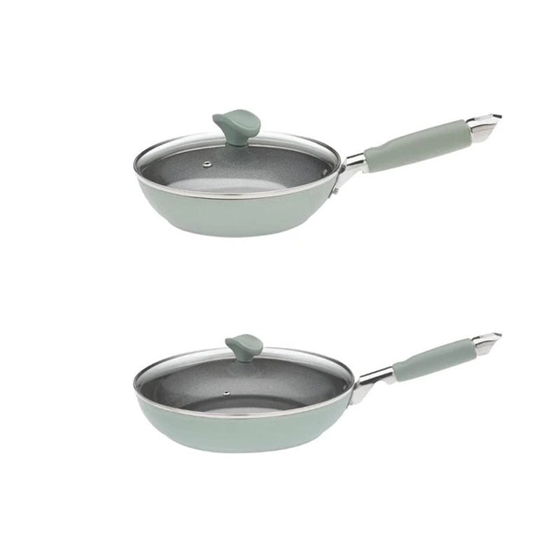 Primecook - Pannenset Maria, 2 koekenpannen van Ø 24 en 28 cm met deksel