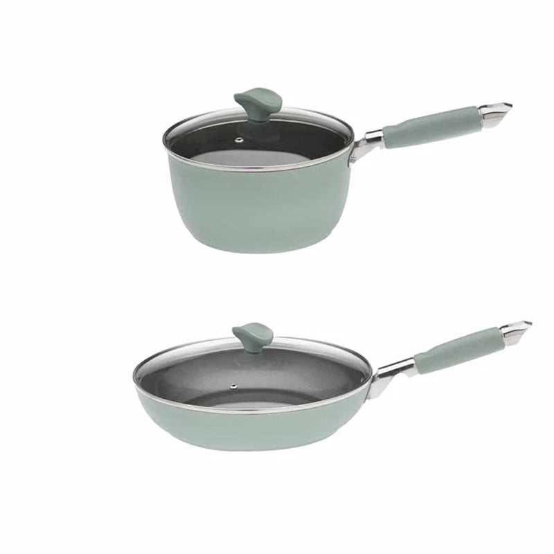 Primecook - Pannenset Teresa - steelpan Ø 20cm - koekenpan Ø 28cm met deksels