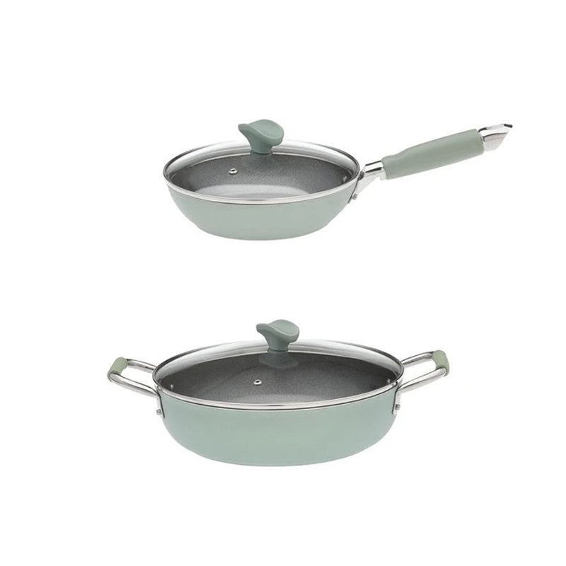 Personaliseerbare Pannenset Anna - braadpan Ø 28 cm en koekenpan Ø 24 cm incl. deksels