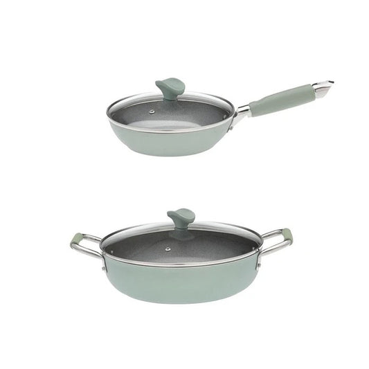 Personaliseerbare Pannenset Anna - braadpan Ø 28 cm en koekenpan Ø 24 cm incl. deksels