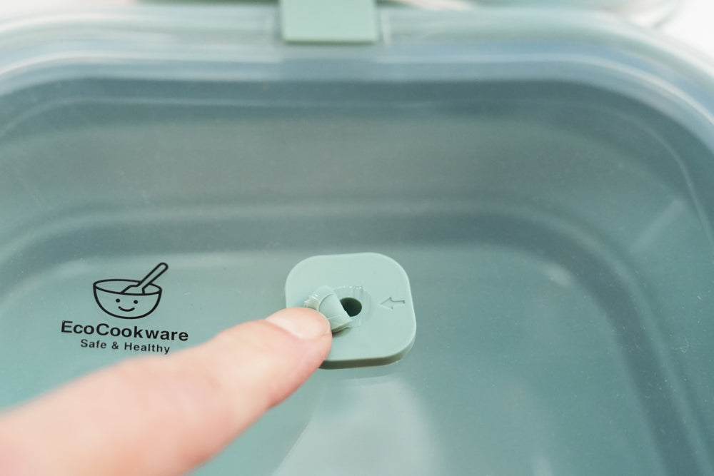 EcoCookware set van 4 opvouwbare siliconen Bewaarbakjes - meal prep bakjes met ventiel - PFAS- en BPA-vrij