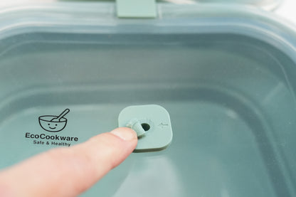 EcoCookware set van 4 opvouwbare siliconen Bewaarbakjes - meal prep bakjes met ventiel - PFAS- en BPA-vrij