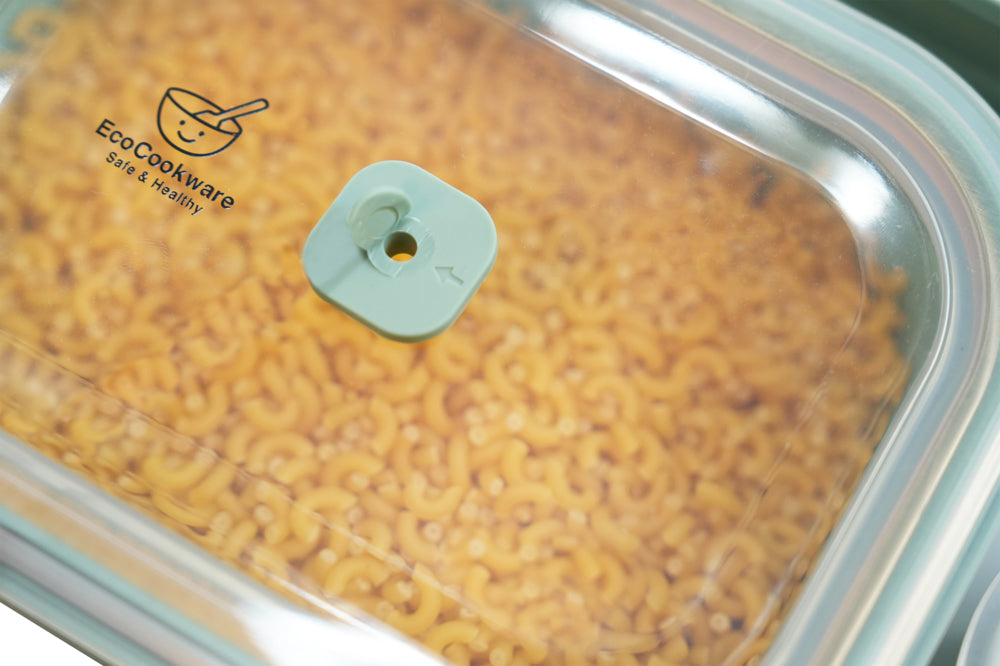 EcoCookware set van 4 opvouwbare siliconen Bewaarbakjes - meal prep bakjes met ventiel - PFAS- en BPA-vrij