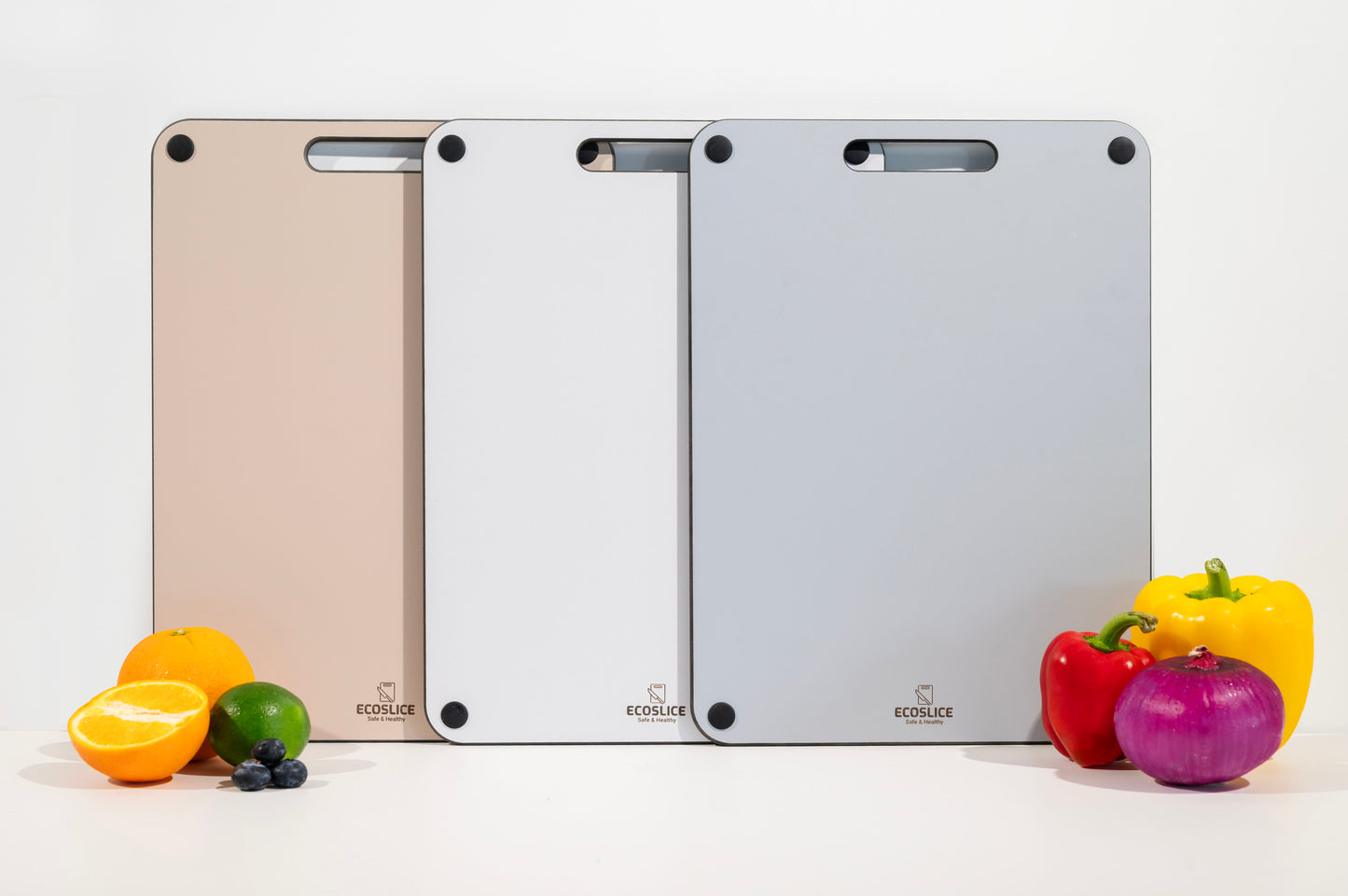 EcoSlice Fresco - speciale editie - set van 3 medium snijplanken - BPA-vrije houtvezel