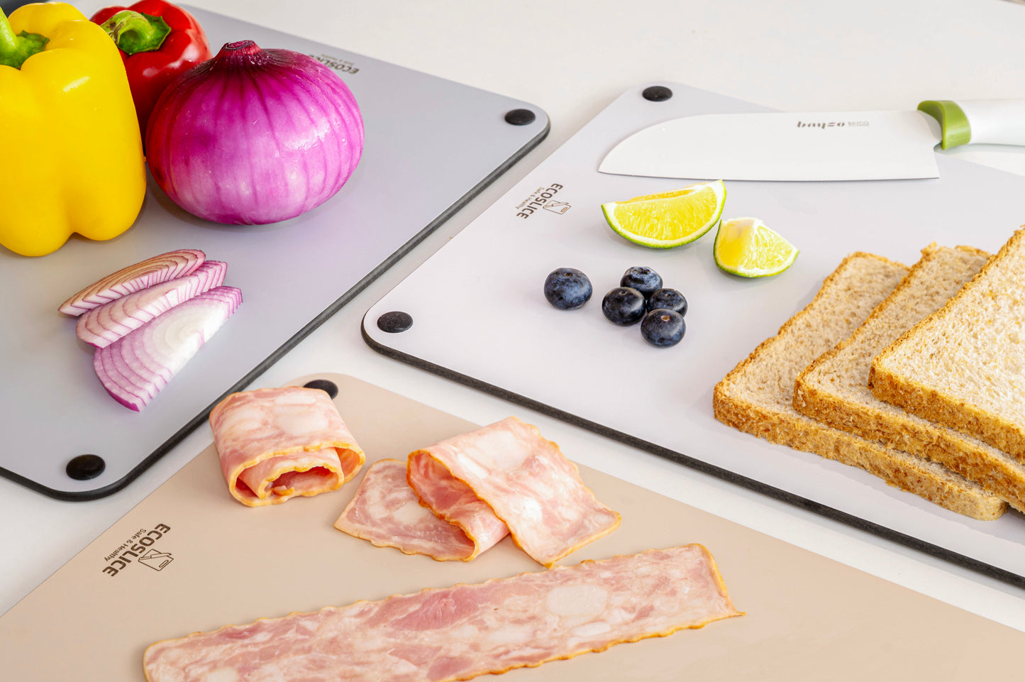 EcoSlice Fresco - speciale editie - set van 3 medium snijplanken - BPA-vrije houtvezel