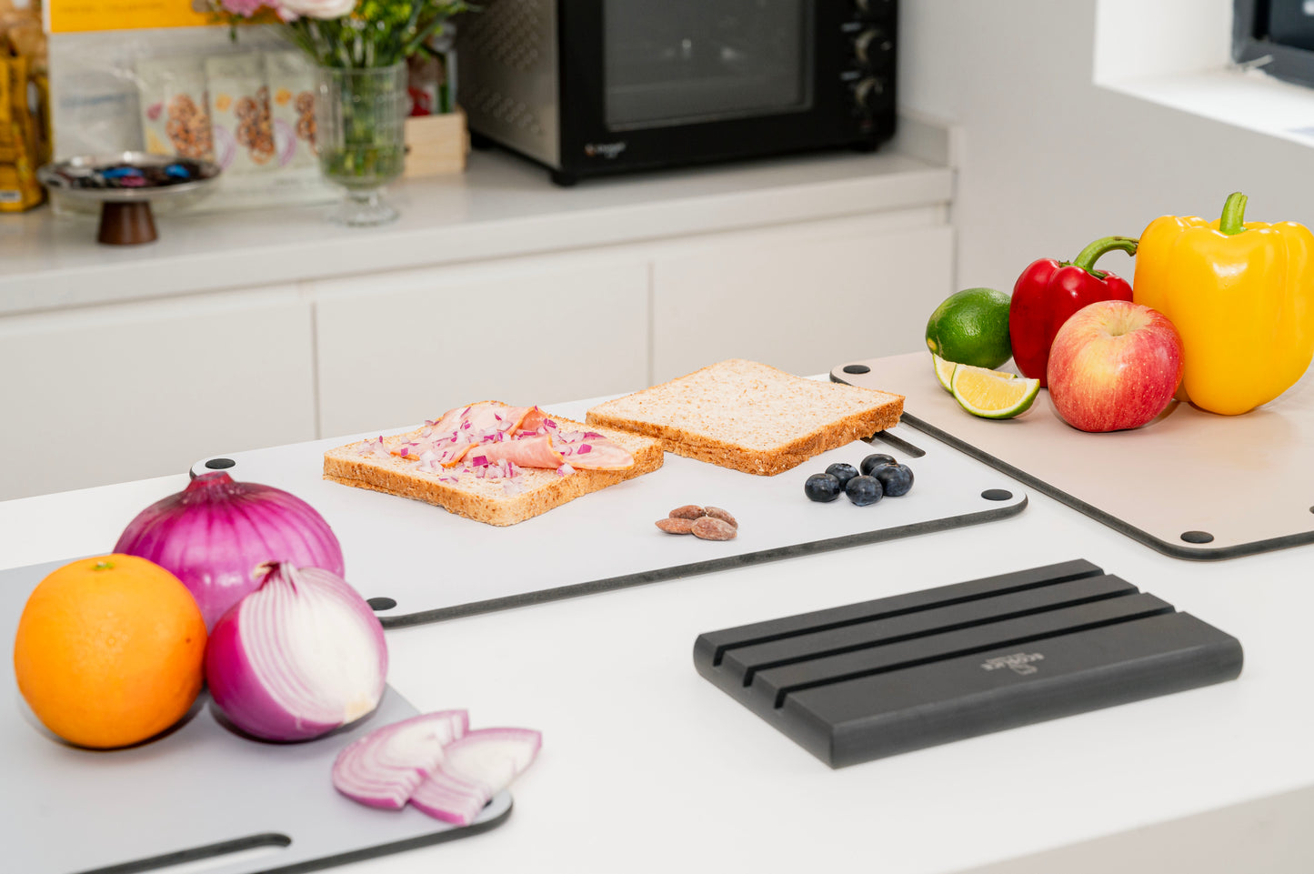 EcoSlice Fresco - speciale editie - set van 3 medium snijplanken - BPA-vrije houtvezel