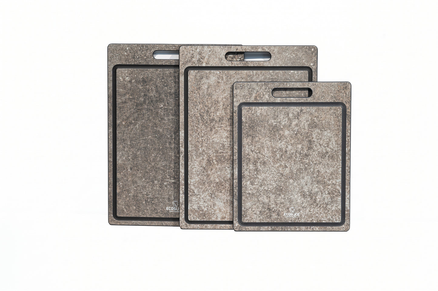 EcoSlice Zinco - limited edition - set van 3 snijplanken met sapgeul - BPA-vrije houtvezel