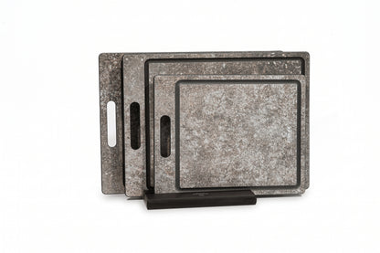 EcoSlice Zinco - limited edition - set van 3 snijplanken met sapgeul - BPA-vrije houtvezel