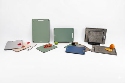 EcoSlice Zinco - limited edition - set van 3 snijplanken met sapgeul - BPA-vrije houtvezel