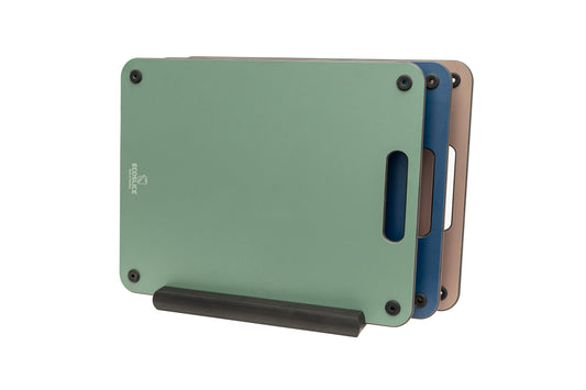 EcoSlice snijplanken Tre colori - Set van 3 veilige snijplanken (30 x 23,5 cm); houtvezel composiet met houder