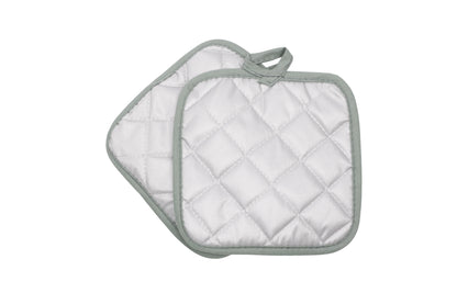Ovenwant met pannenlappen - saliegroen - antislip grip - veilig en comfortabel koken