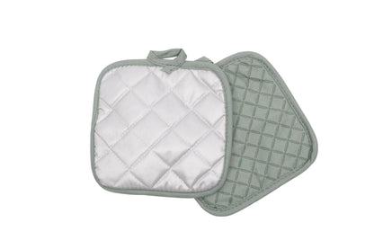 Ovenwant met pannenlappen - saliegroen - antislip grip - veilig en comfortabel koken