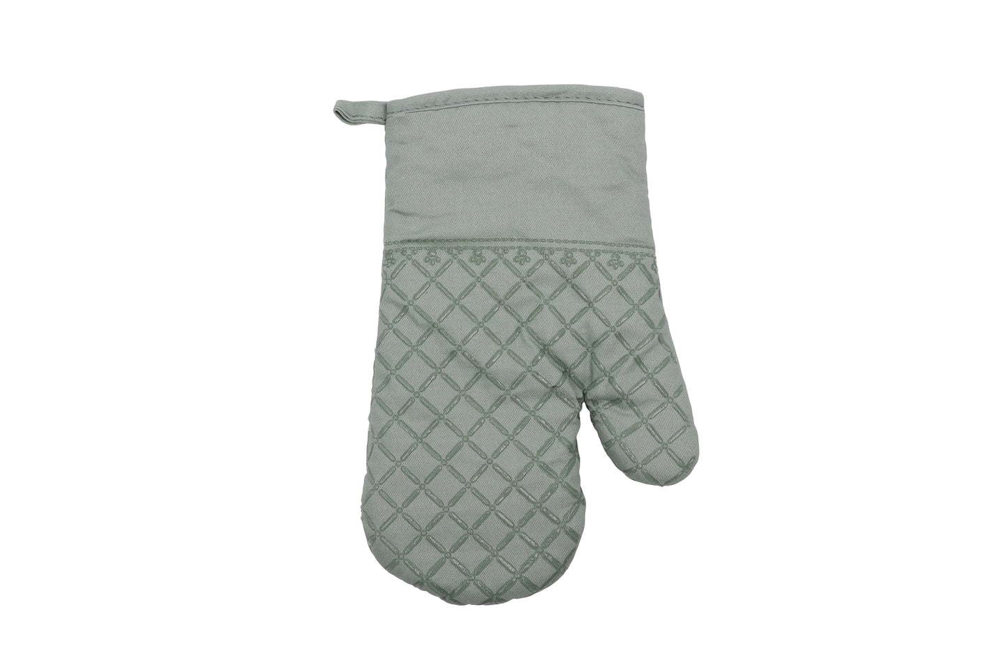 Ovenwant met pannenlappen - saliegroen - antislip grip - veilig en comfortabel koken