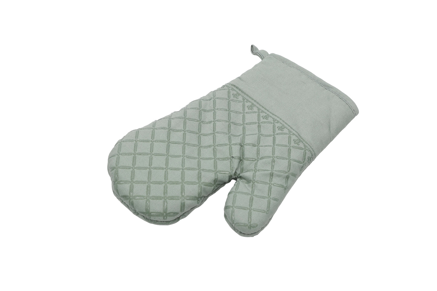 Ovenwant met pannenlappen - saliegroen - antislip grip - veilig en comfortabel koken