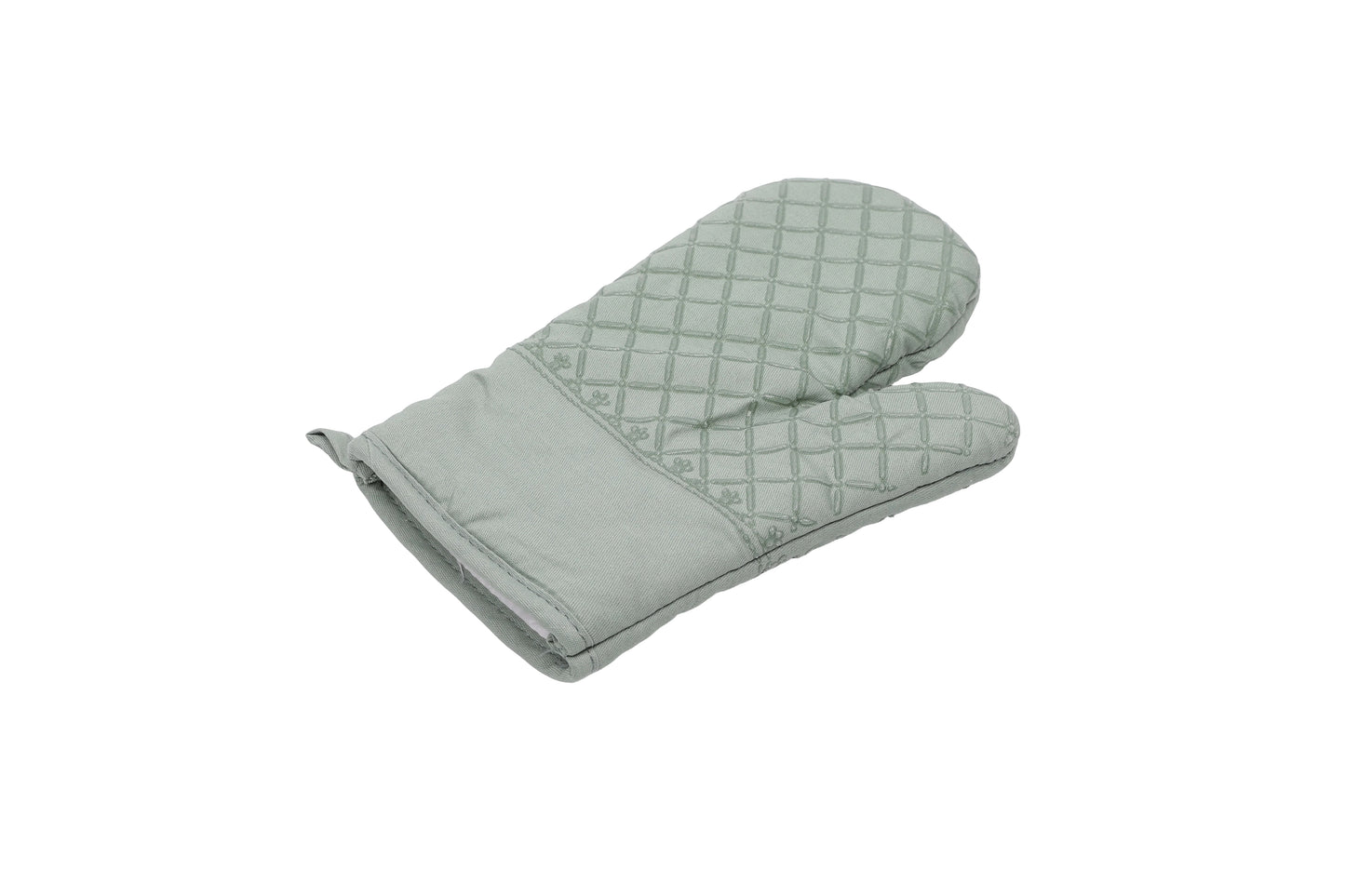 Ovenwant met pannenlappen - saliegroen - antislip grip - veilig en comfortabel koken